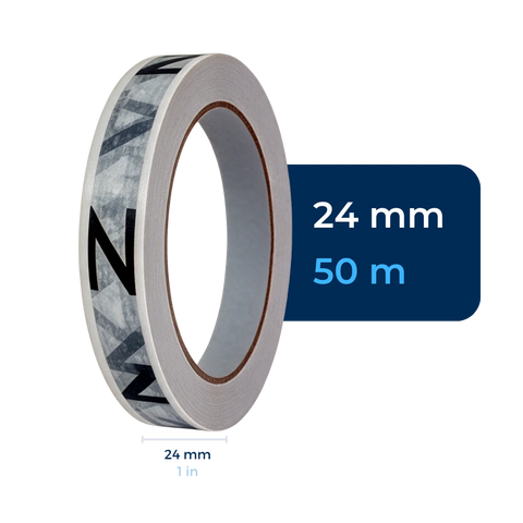 24 mm x 50 m - Cinta Adhesiva Personalizable Blanca Económica (Tipo 187)