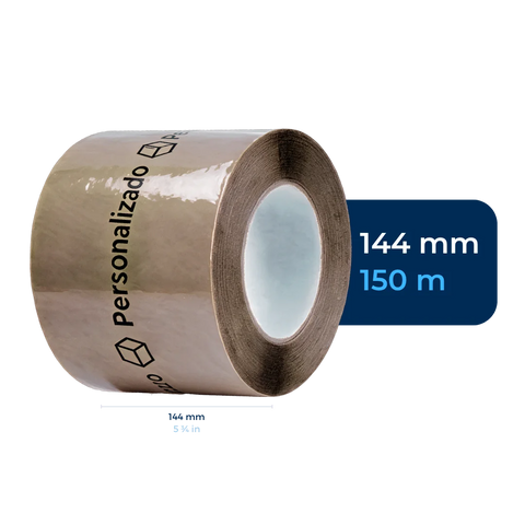 144 mm x 150 m - Cinta Adhesiva Personalizable Canela Estándar (Tipo 188)