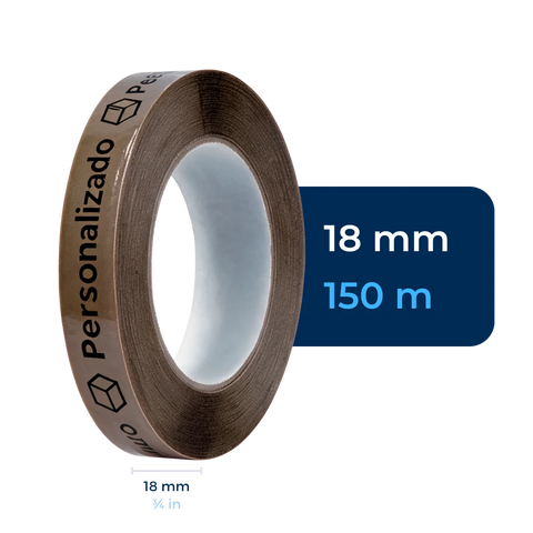 18 mm x 150 m - Cinta Adhesiva Personalizable Canela Estándar (Tipo 188)