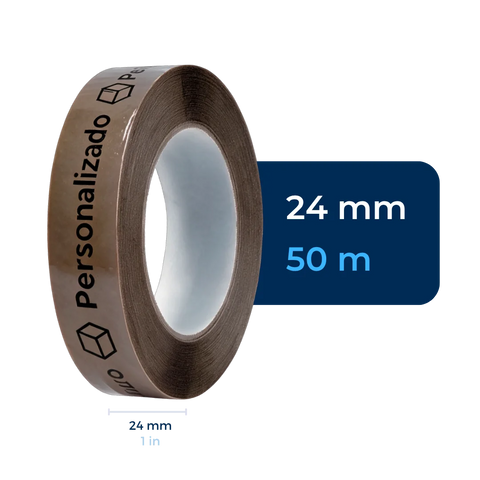 24 mm x 50 m - Cinta Adhesiva Personalizable Canela Estándar (Tipo 188)