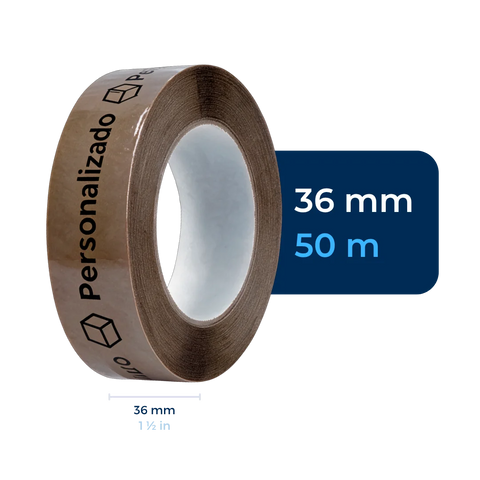 36 mm x 50 m - Cinta Adhesiva Personalizable Canela Estándar (Tipo 188)