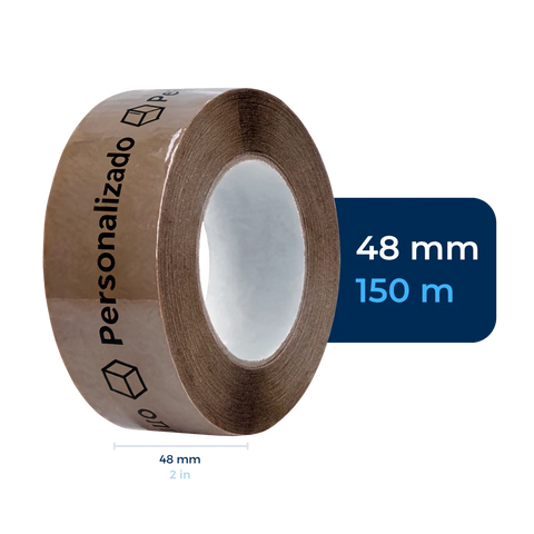 48 mm x 150 m - Cinta Adhesiva Personalizable Canela Estándar (Tipo 188)
