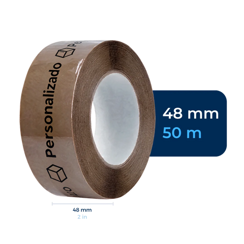 48 mm x 50 m - Cinta Adhesiva Personalizable Canela Estándar (Tipo 188)