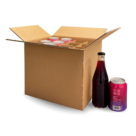 12 Divisiones - Separadores de Cartón para 12 Botellas de 355 ml | Paquete de 25 | Papel Kraft | Café | 21 ECT