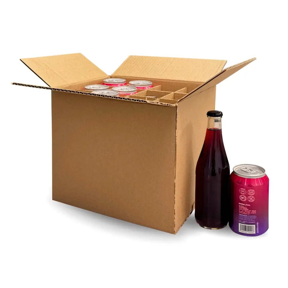 12 Divisiones - Separadores de Cartón para 12 Botellas de 355 ml | Paquete de 25 | Papel Kraft | Café | 21 ECT