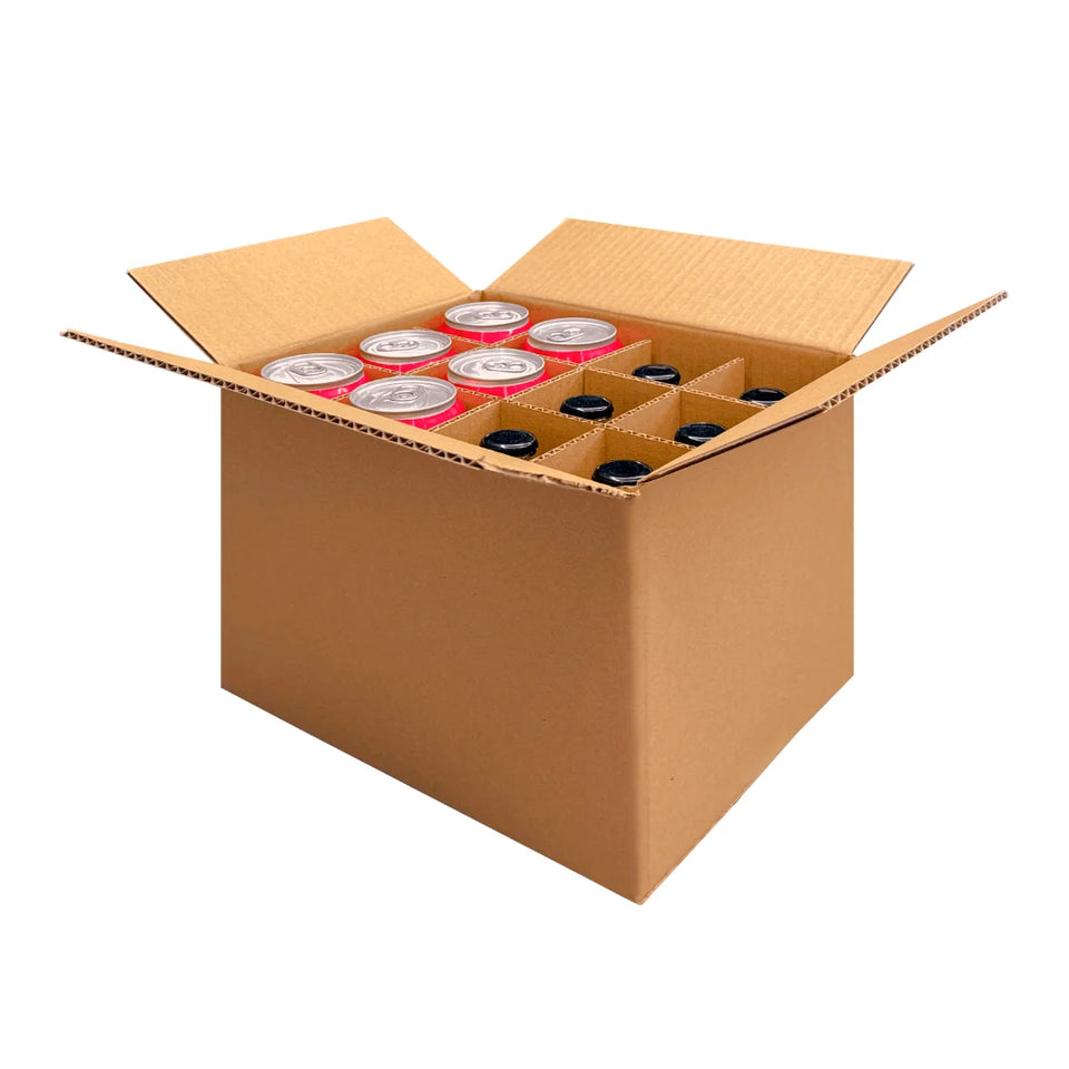 Cajas para 12 Botellas de 355 ml con Separadores (Combo) | Papel Kraft | Café