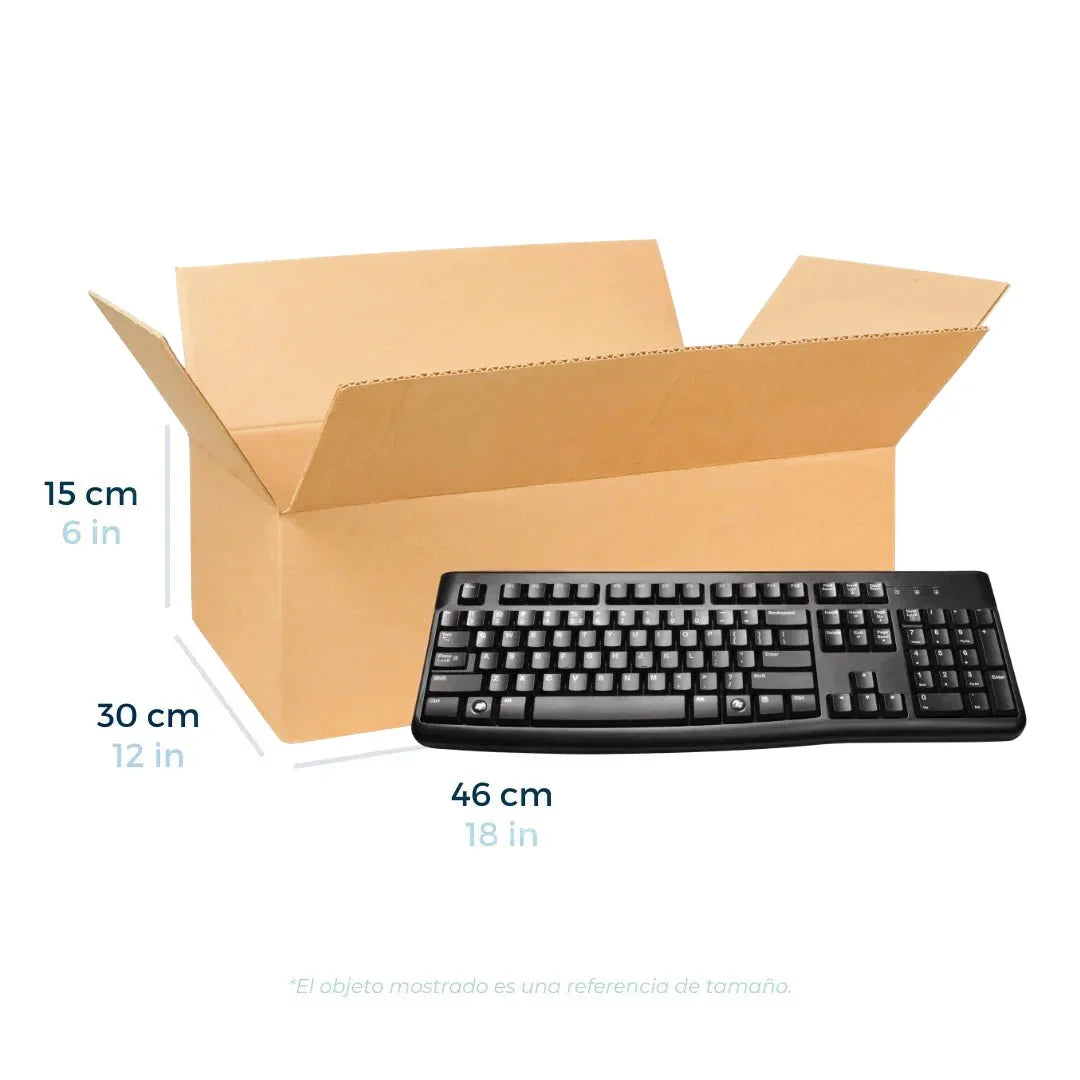 46 x 30 x 15 cm - Cajas de Cartón para Envíos | Paquete de 25 | Papel Kraft | 32 ECT | Caja Regular (CRR)