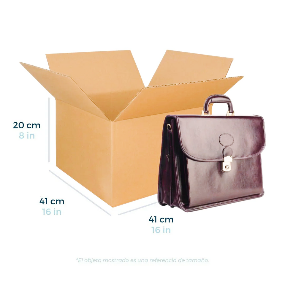 41 x 41 x 20 cm - Cajas de Cartón para Envíos | Paquete de 25 | Papel Kraft | 32 ECT | Caja Regular (CRR)