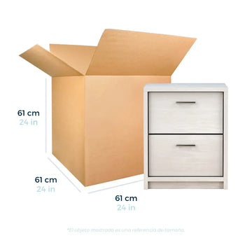 61 x 61 x 61 cm - Cajas de Cartón para Envíos | Paquete de 25 | Papel Kraft | 32 ECT | Caja Regular (CRR)