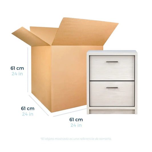 61 x 61 x 61 cm - Cajas de Cartón para Envíos | Paquete de 25 | Papel Kraft | 32 ECT | Caja Regular (CRR)