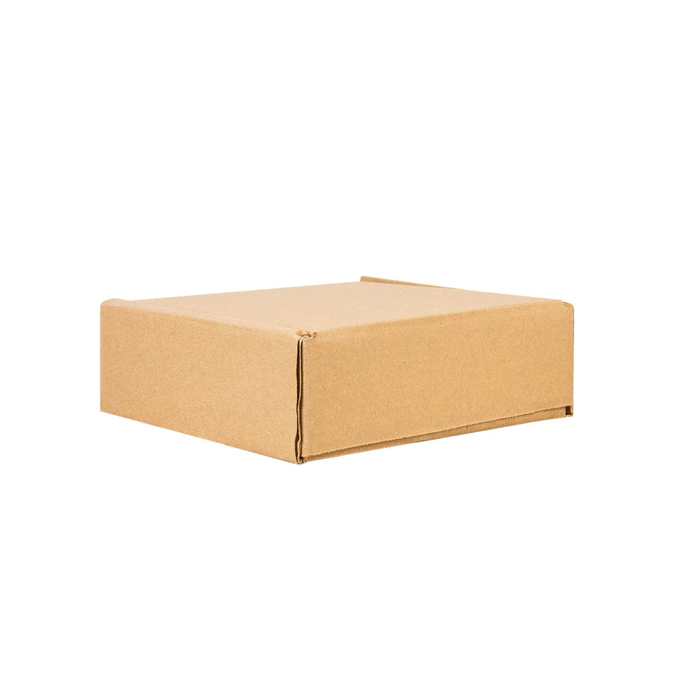 20 x 20 x 7 cm - Cajas de Cartón con Pestañas | Paquete de 25 | Papel Kraft | 32 ECT | Para Envíos con Pestañas