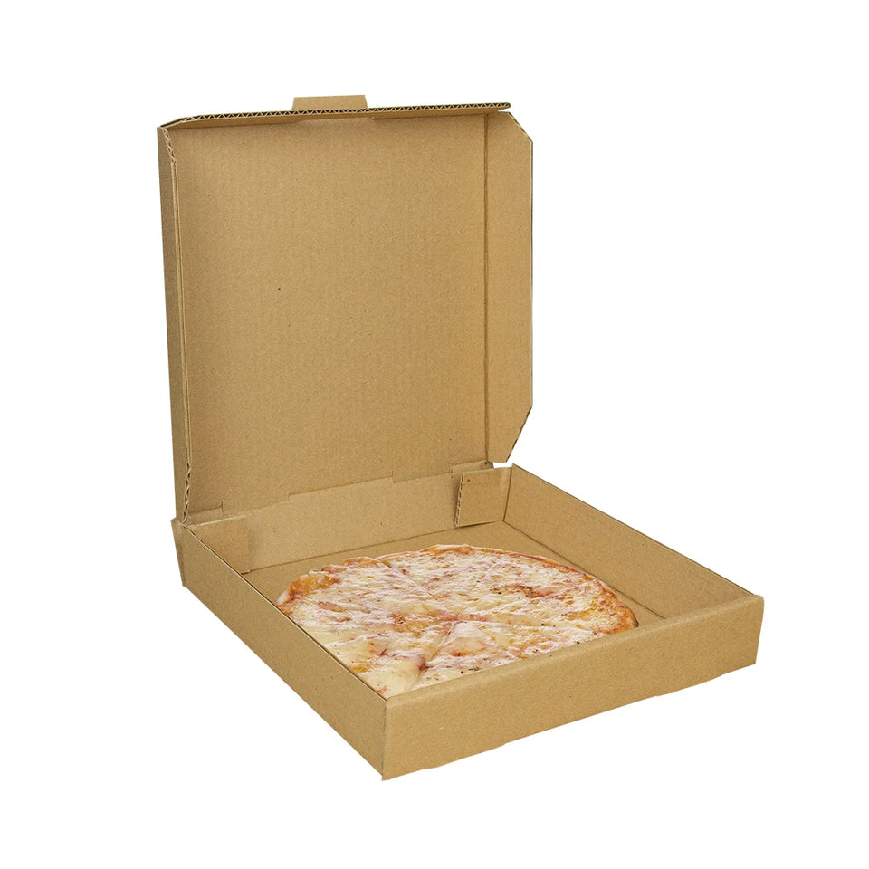10 x 10" - Cajas para Pizza | Paquete de 25 | Papel Kraft | Ideal para Pizzas Pequeñas de Hasta 10″ (≈25,4 Cm) | 23 ECT
