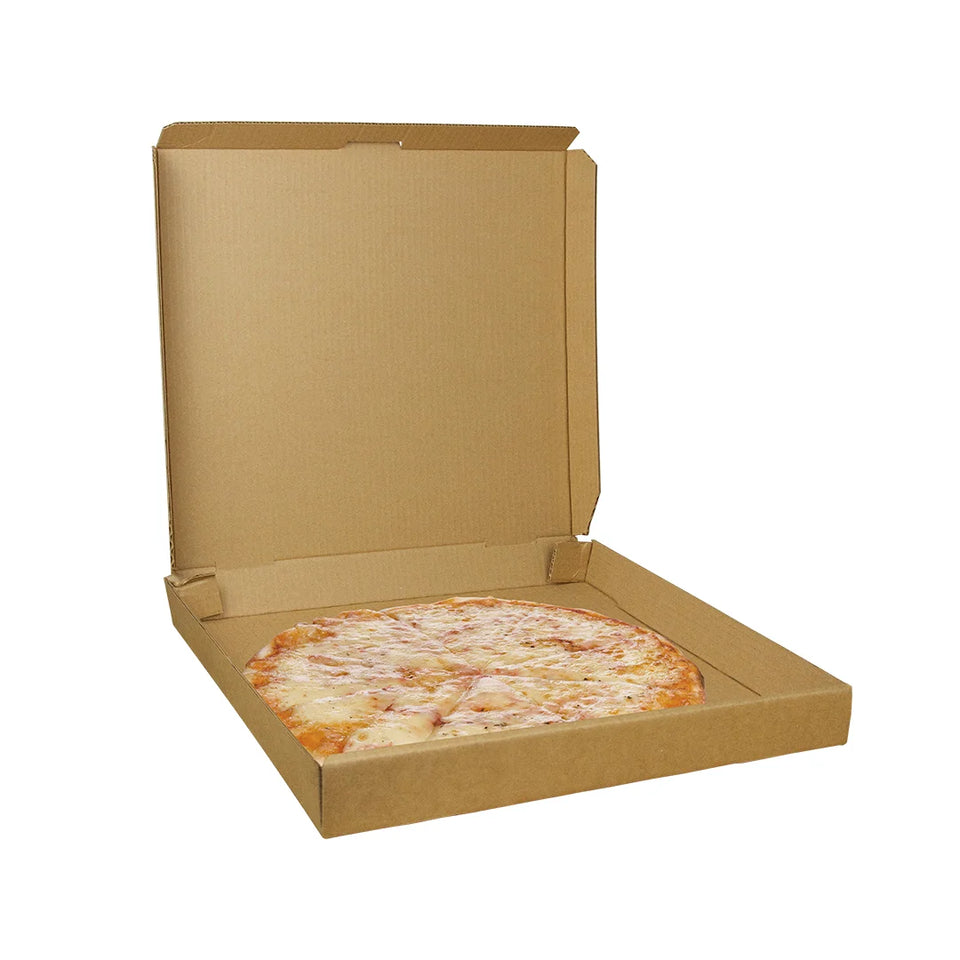 16 x 16" - Cajas para Pizza | Paquete de 25 | Papel Kraft | 23 ECT