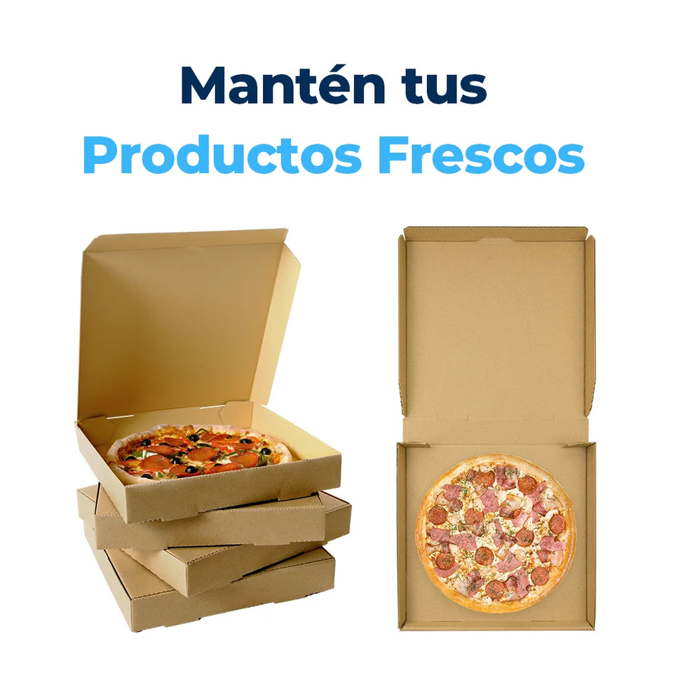 16 x 16" - Cajas para Pizza | Paquete de 25 | Papel Kraft | 23 ECT