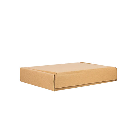 28 x 22 x 5 cm - Cajas de Cartón con Pestañas | Paquete de 25 | Papel Kraft | 32 ECT | Para Envíos con Pestañas