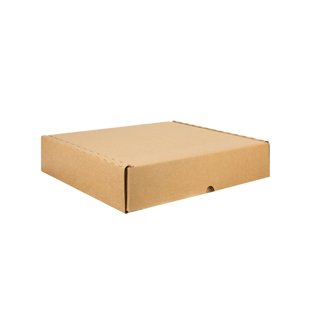 33 x 33 x 8 cm - Cajas de Cartón con Pestañas | Paquete de 25 | Papel Kraft | 32 ECT | Para Envíos con Pestañas