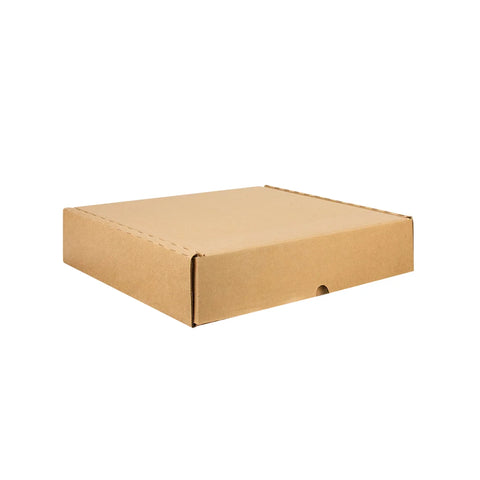 33 x 33 x 8 cm - Cajas de Cartón con Pestañas | Paquete de 25 | Papel Kraft | 32 ECT | Para Envíos con Pestañas