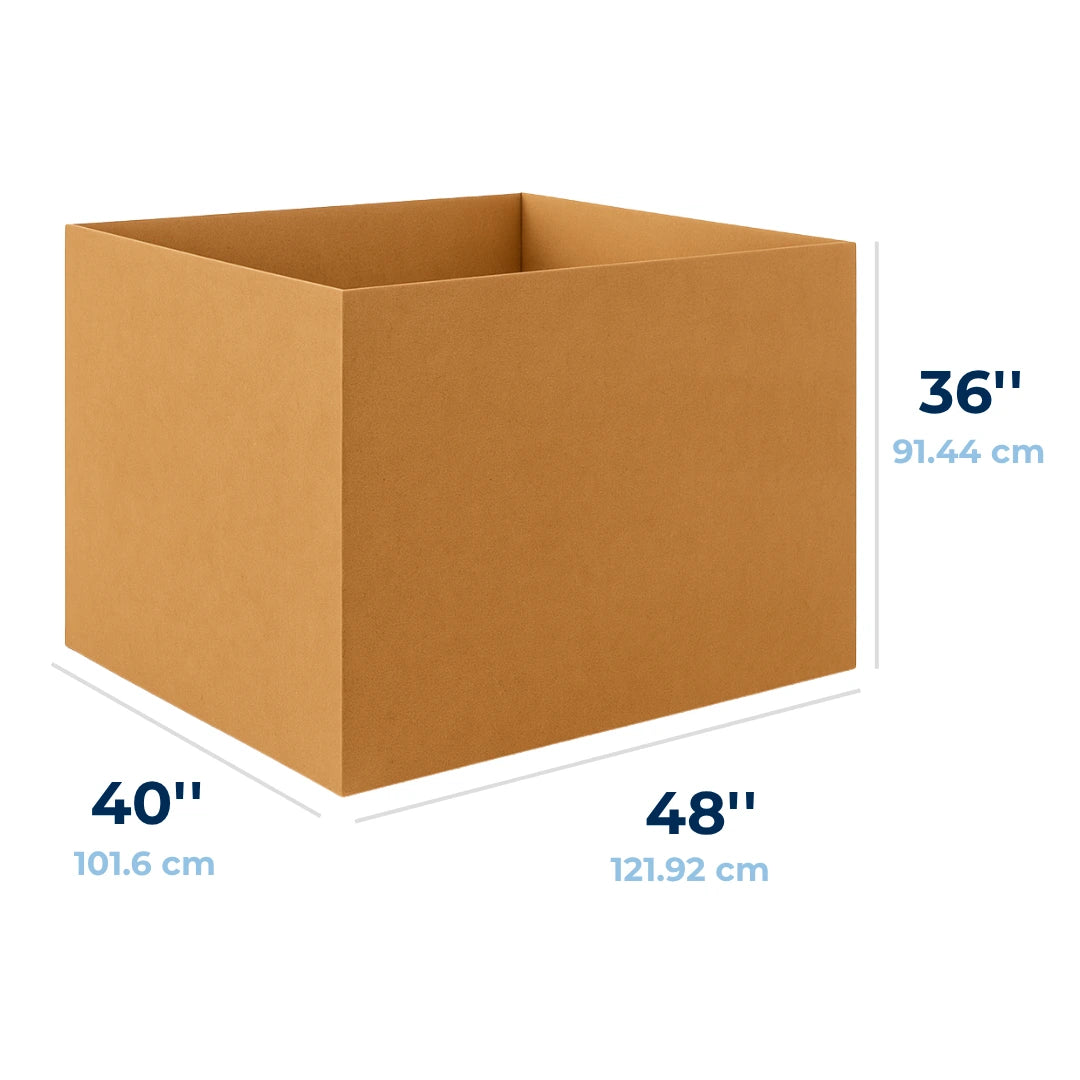 Caja Gaylord. Medidas 48 pulgadas de largo, 40 pulgadas de ancho y 36 pulgadas de alto. Para Paquetes.