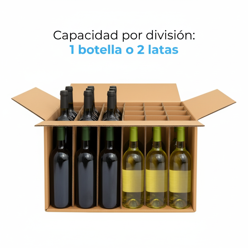 Cajas para 24 Botellas de 355 ml con Separadores (Combo)