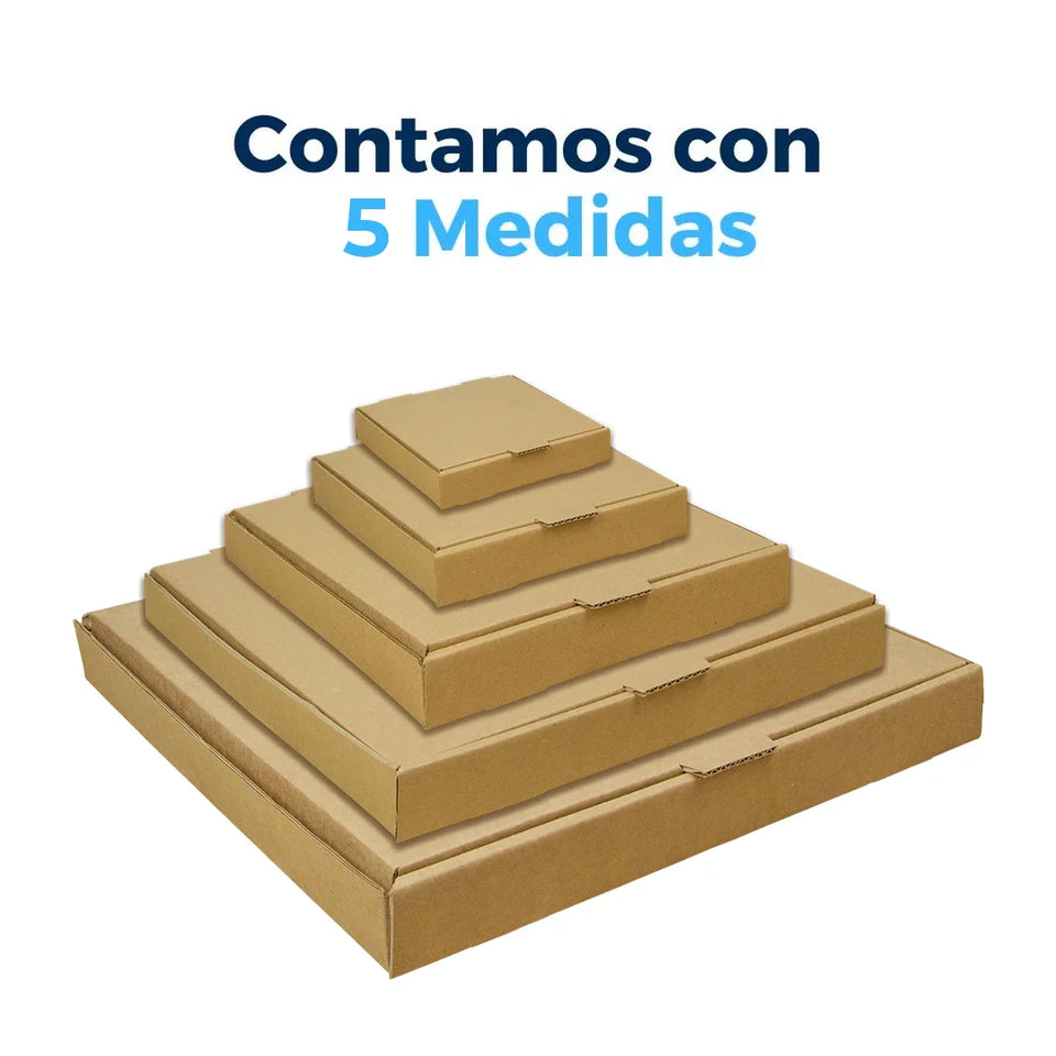16 x 16" - Cajas para Pizza | Paquete de 25 | Papel Kraft | 23 ECT
