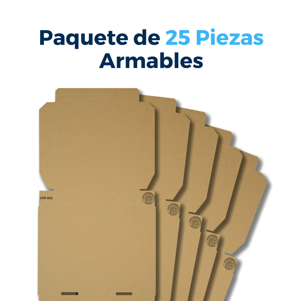 16 x 16" - Cajas para Pizza | Paquete de 25 | Papel Kraft | 23 ECT