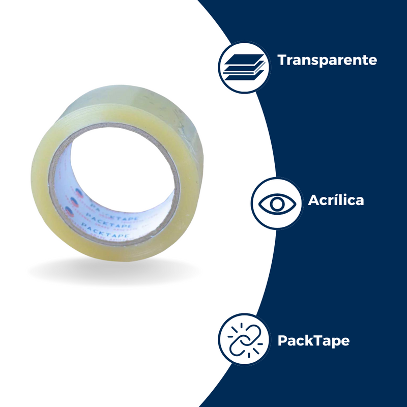 Cinta Adhesiva Acrílica Transparente PackTape