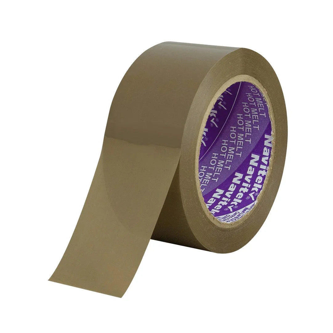 Cinta adhesiva HotMelt, canela. 100 m x 48 mm. Para Paquetes.