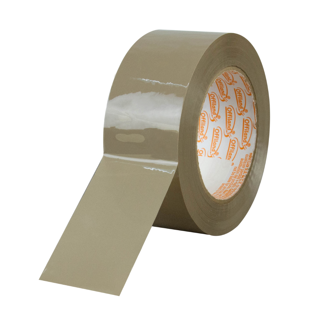 Cinta adhesiva O-40, color canela, 72 mm x 150 m. Marca: Navitek Offiland. ParaPaquetes.