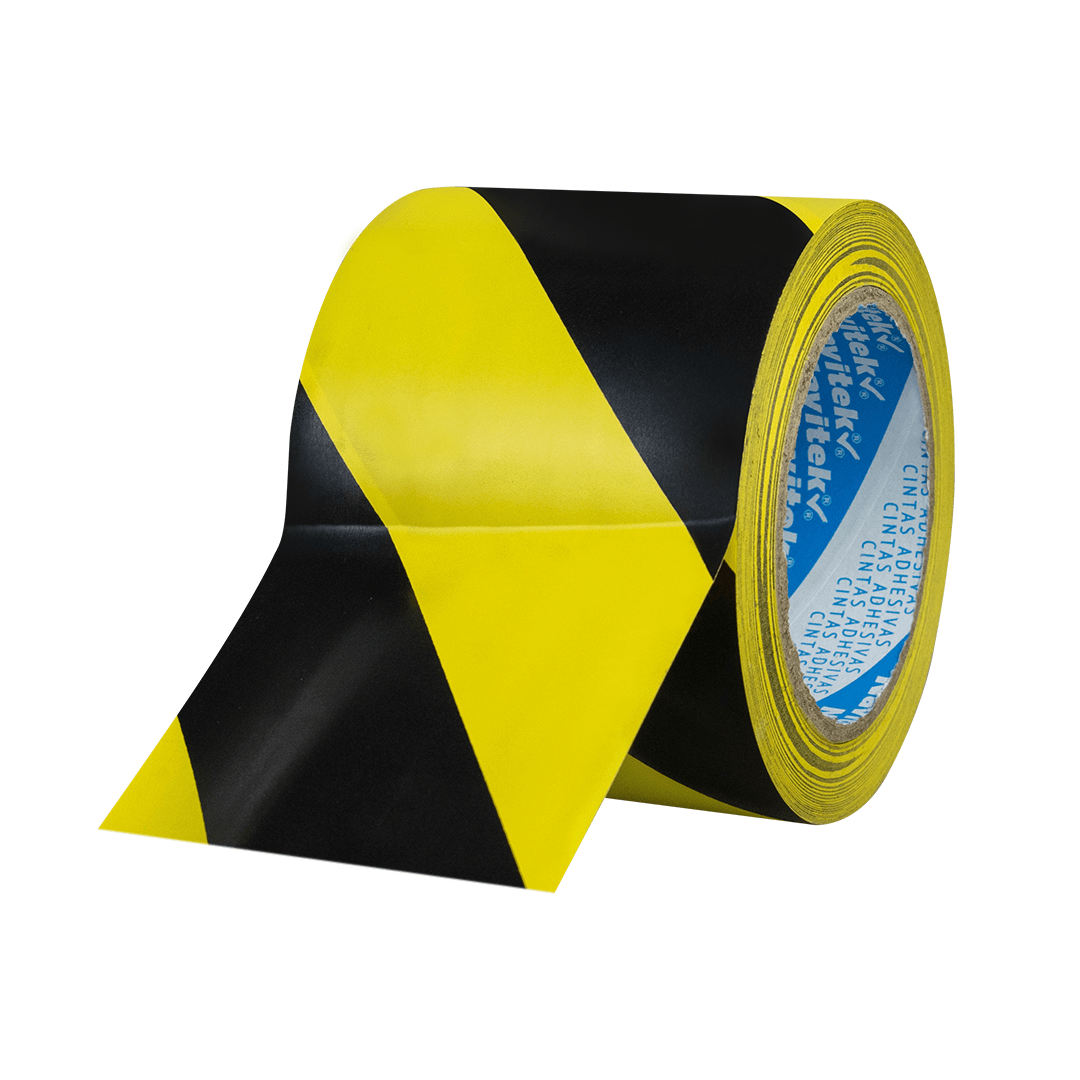 96 mm x 33 m - Cinta Adhesiva Delimitadora Amarillo y Negro (Navitek 755)