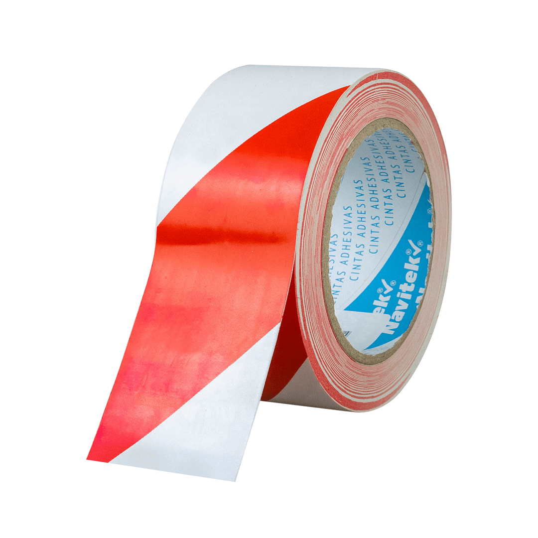 48 mm x 33 m - Cinta Adhesiva Delimitadora Blanco y Rojo (Navitek 755)