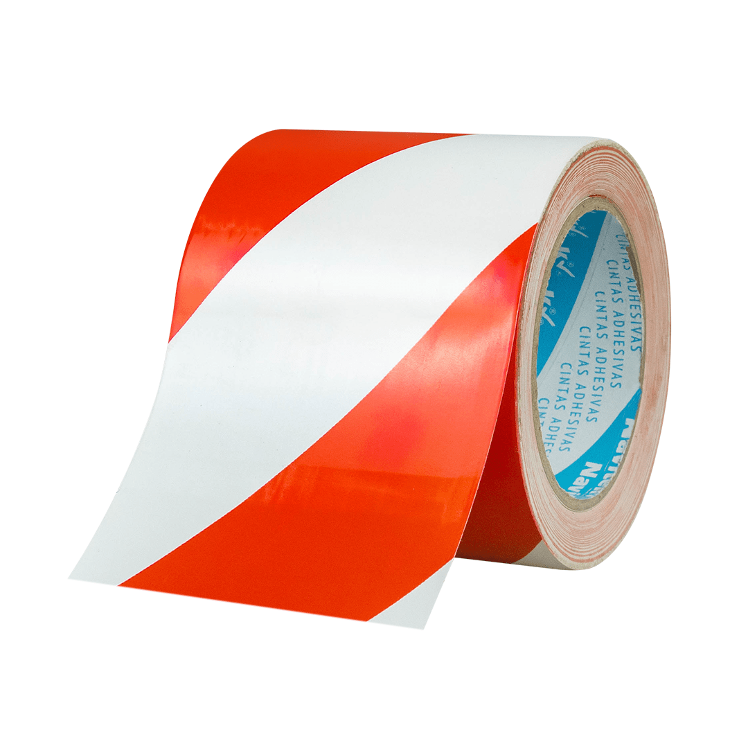 96 mm x 33 m - Cinta Adhesiva Delimitadora Blanco y Rojo (Navitek 755)