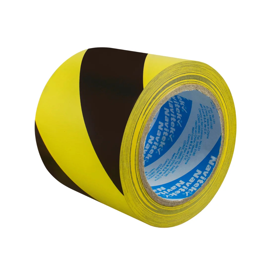 96 mm x 33 m - Cinta Adhesiva Delimitadora Amarillo y Negro (Navitek 755)