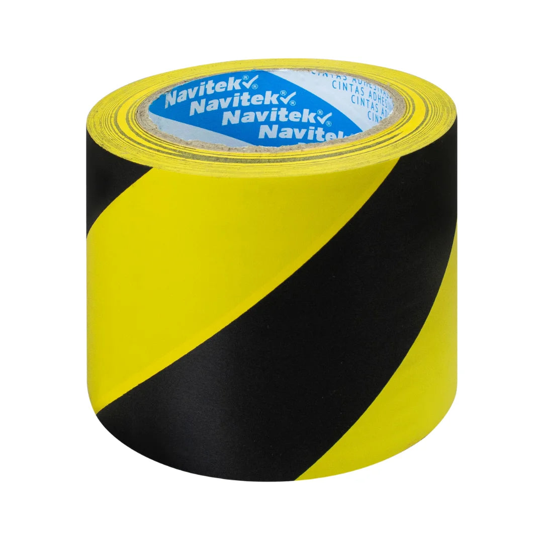 96 mm x 33 m - Cinta Adhesiva Delimitadora Amarillo y Negro (Navitek 755)