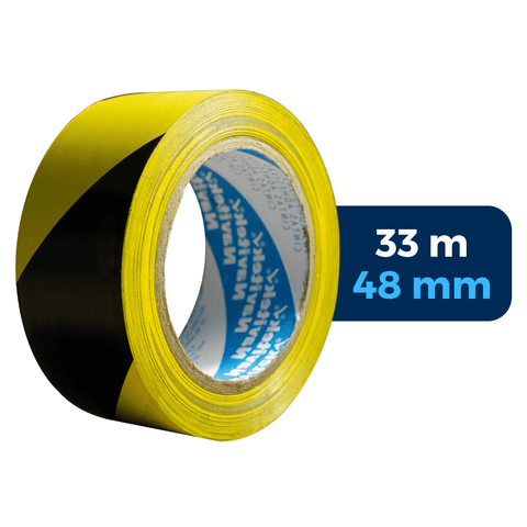48 mm x 33 m - Cinta Adhesiva Delimitadora Amarillo y Negro (Navitek 755) | Amarilla y Negra
