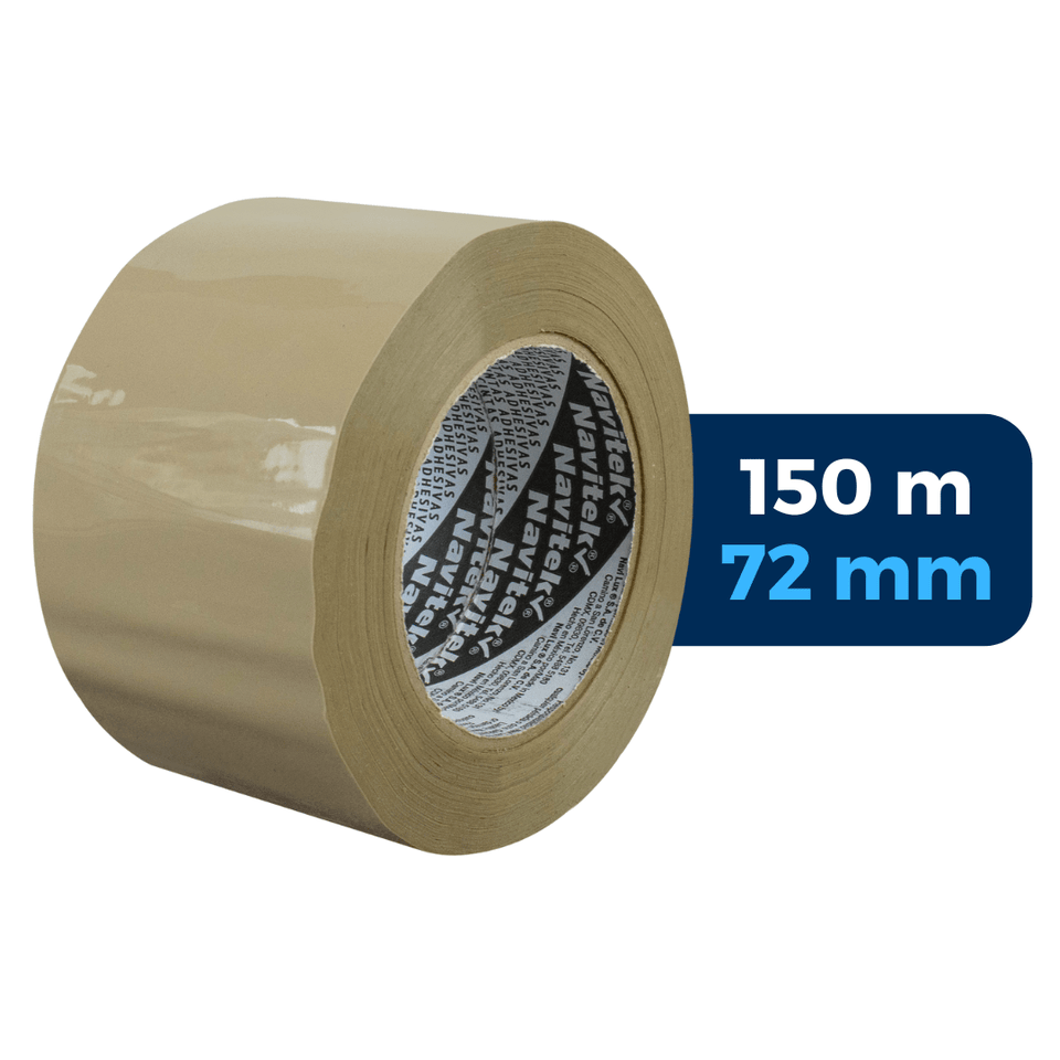72 mm x 150 m - Cinta Adhesiva Acrílica Uso Ligero Canela (Navitek 100)