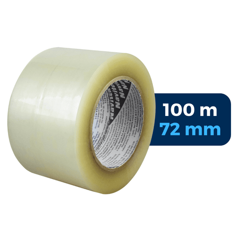 72 mm x 100 m - Cinta Adhesiva Hot Melt Transparente (Navitek 500)