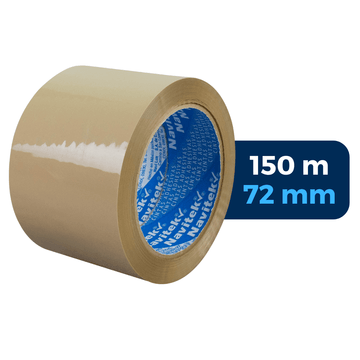 72 mm x 150 m - Cinta Adhesiva Acrílica Uso Comercial Canela (Navitek 95)