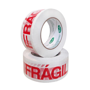 48 mm x 100 m - Cinta Adhesiva con Leyenda "Frágil" (Tuk 179)