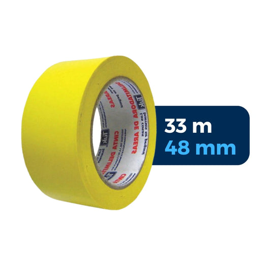 48 mm x 33 m - Cinta Adhesiva Delimitadora de Vinil Amarilla (Tuk 340)