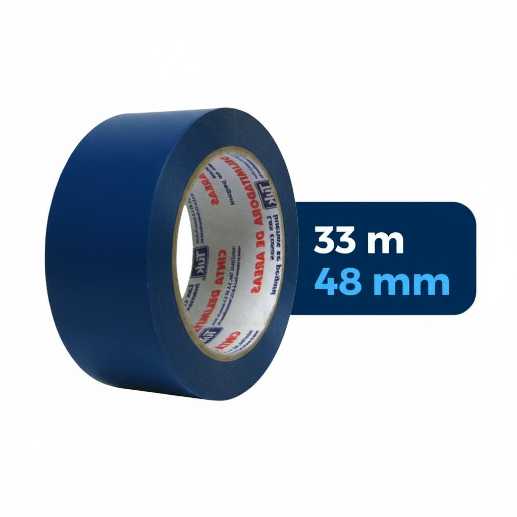 48 mm x 33 m - Cinta Adhesiva Delimitadora de Vinil Azul (Tuk 340)