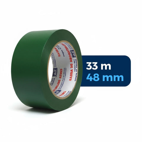 48 mm x 33 m - Cinta Adhesiva Delimitadora de Vinil Verde (Tuk340)