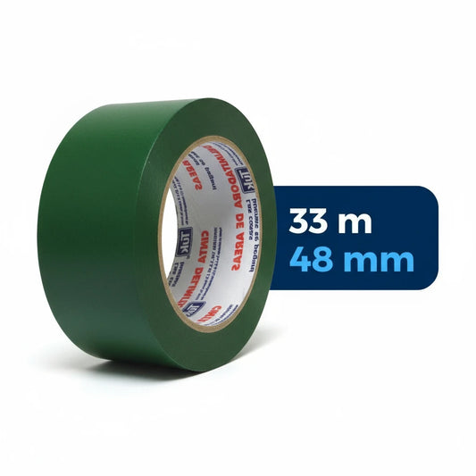 48 mm x 33 m - Cinta Adhesiva Delimitadora de Vinil Verde (Tuk340)
