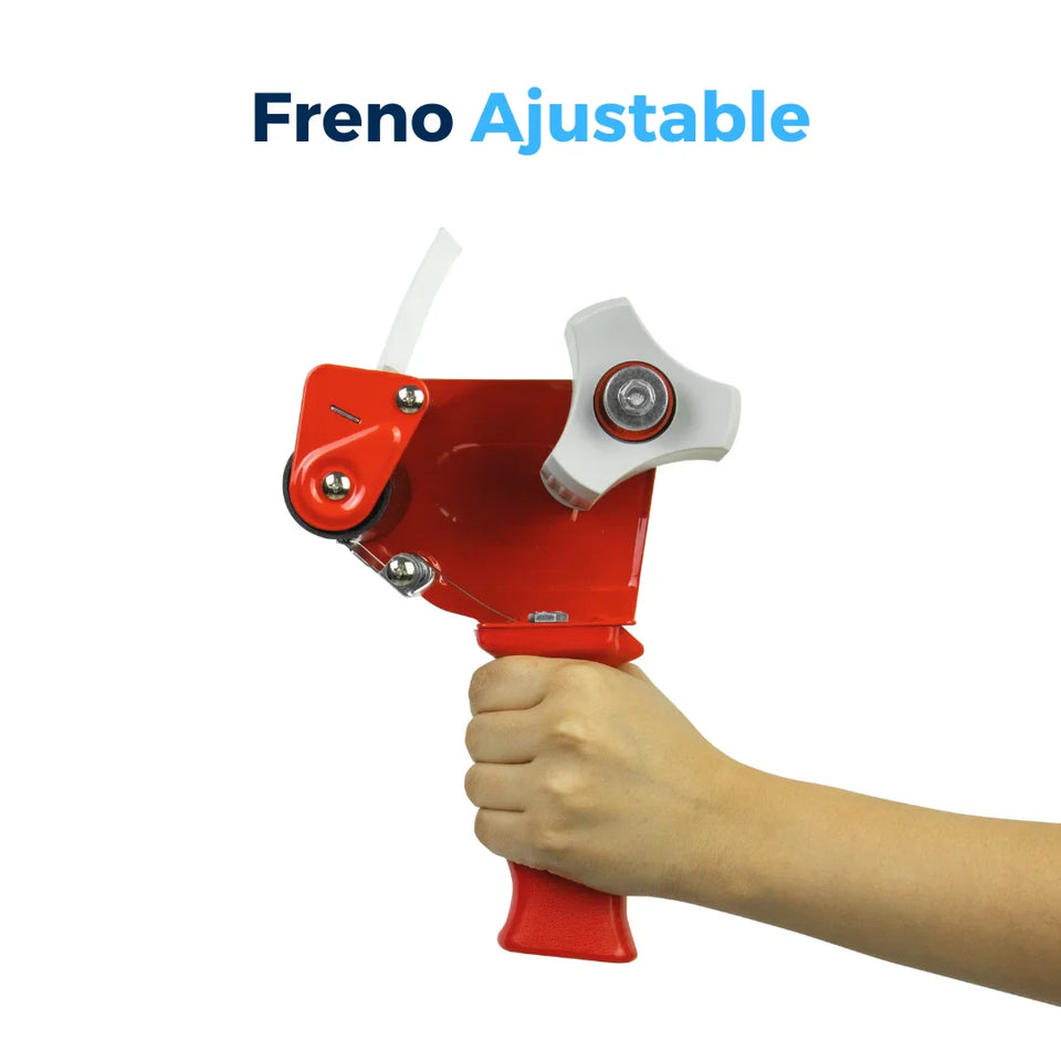 Despachador de Cinta Adhesiva 3" (T500K) | Polipropileno | Rojo | Freno Ajustable