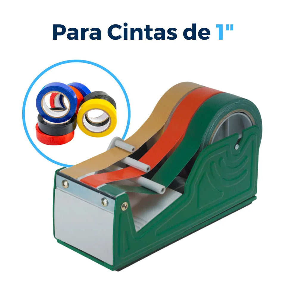 Despachador de Cinta de Mesa 3" (T9623) | Verde | Utiliza de 1 Hasta 3 Cintas Diferentes