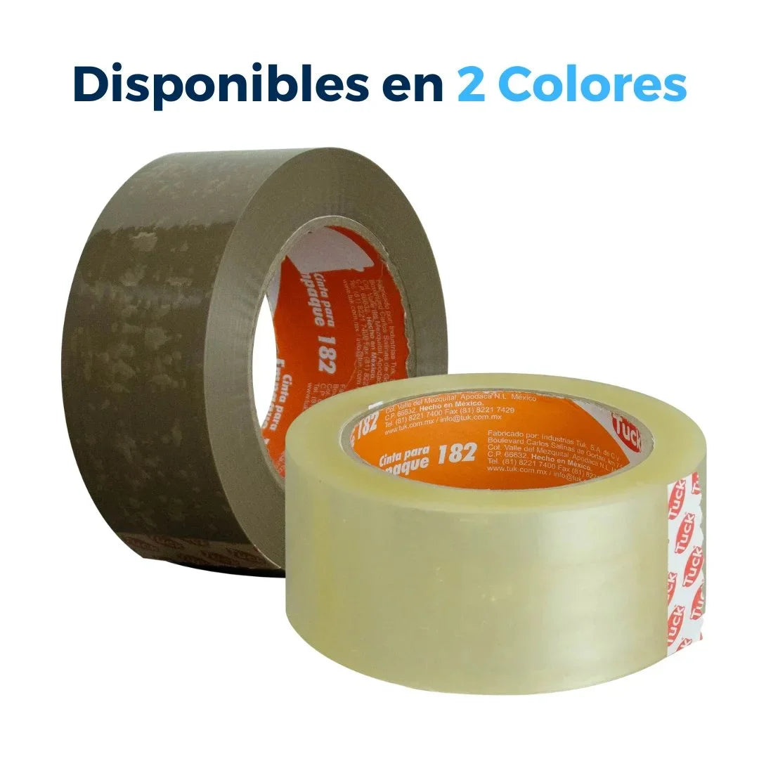 48 mm x 100 m - Cinta de Empaque Uso Comercial Transparente (Tuk 182)