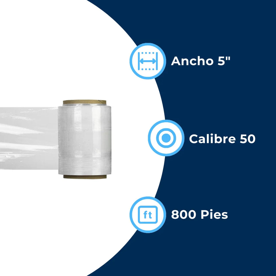 Emplaye Transparente Manual 5" / Cal. 50 / 800 Pies | Para Cargas Hasta de 725 Kgs