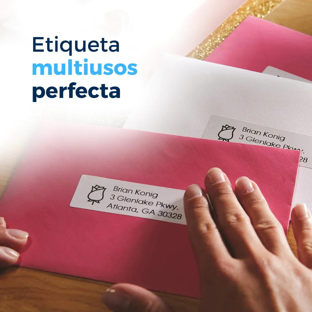 Par de Etiquetas de Dirección Blancas 1 1/8” x 3 1/2” Dymo LW (30252)