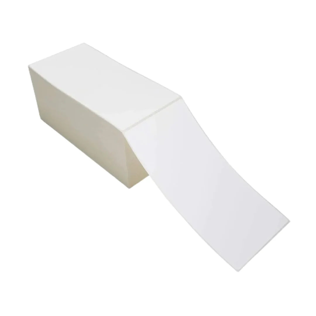 Etiquetas Térmicas Directas - 4 x 8" Fan Fold | Paquete de 500 | Papel Térmico | Blanca | Abanico (fan Fold)