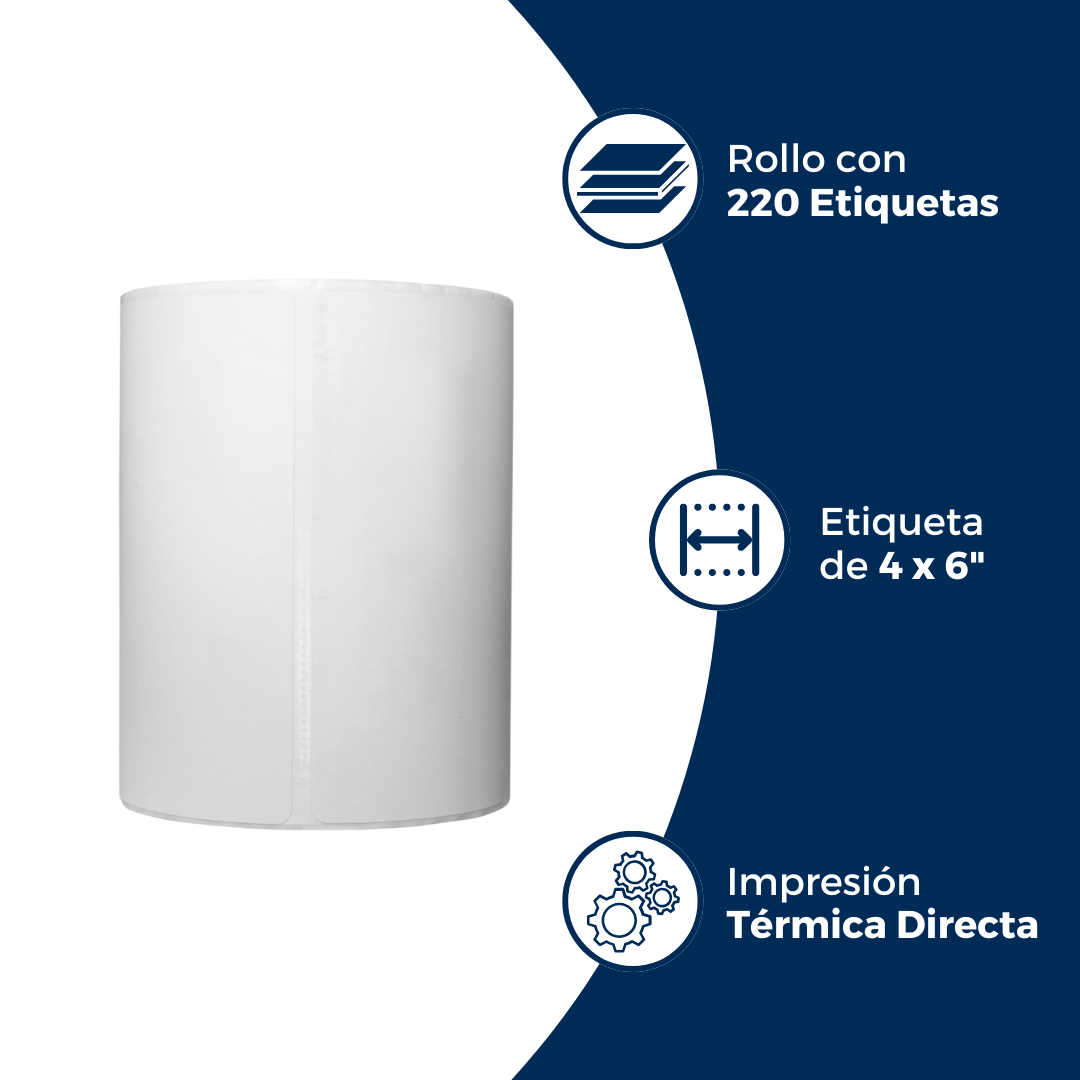 Etiquetas 4 x 6" para Impresora Zebra (10018340)