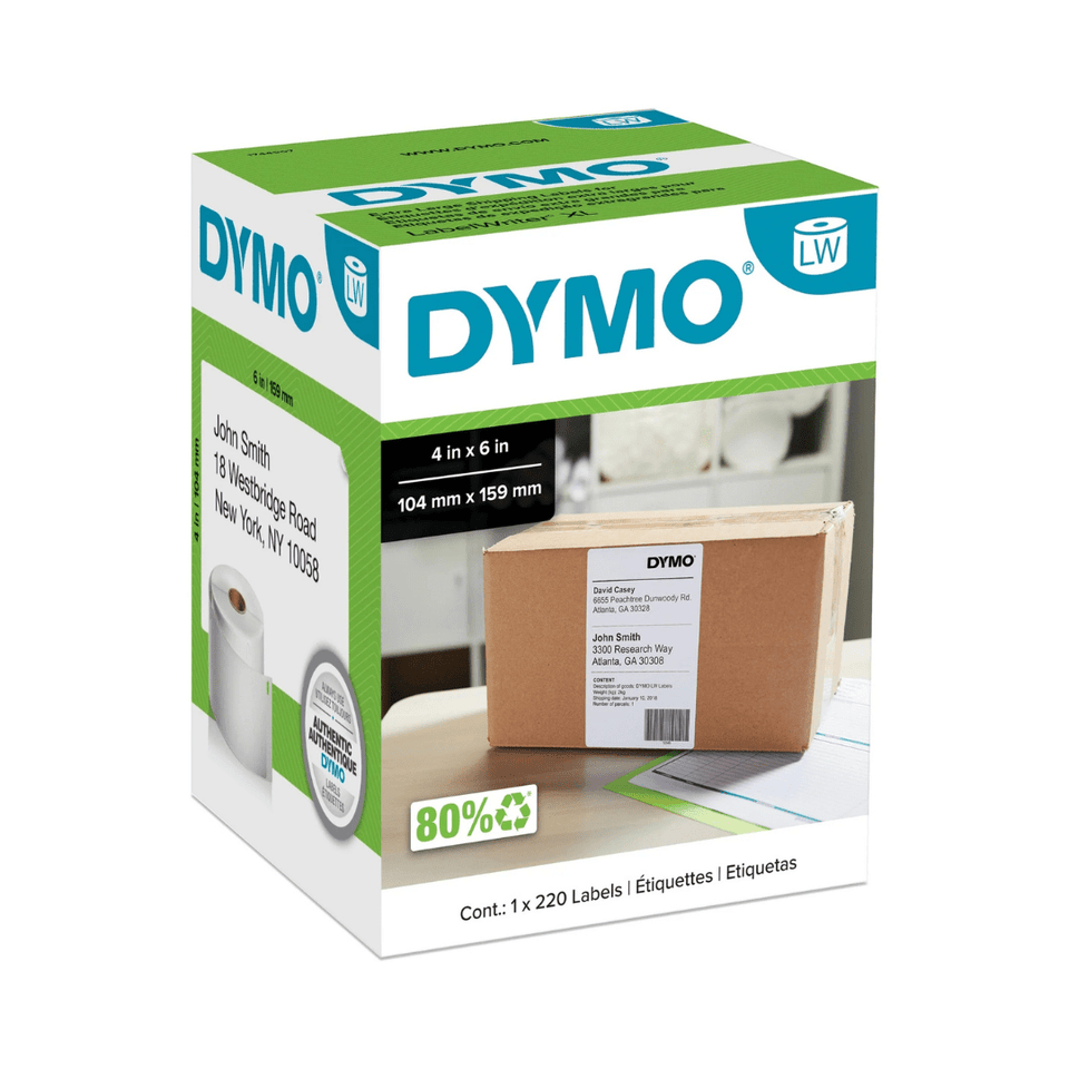 Etiquetas 4 x 6" Dymo 4XL (1744907) | Papel Térmico | Blanca